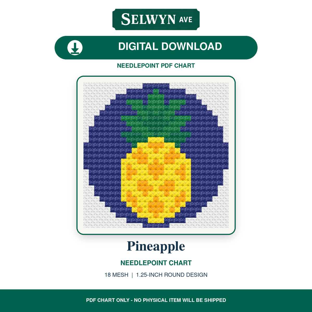 Pineapple Digital Needlepoint Chart