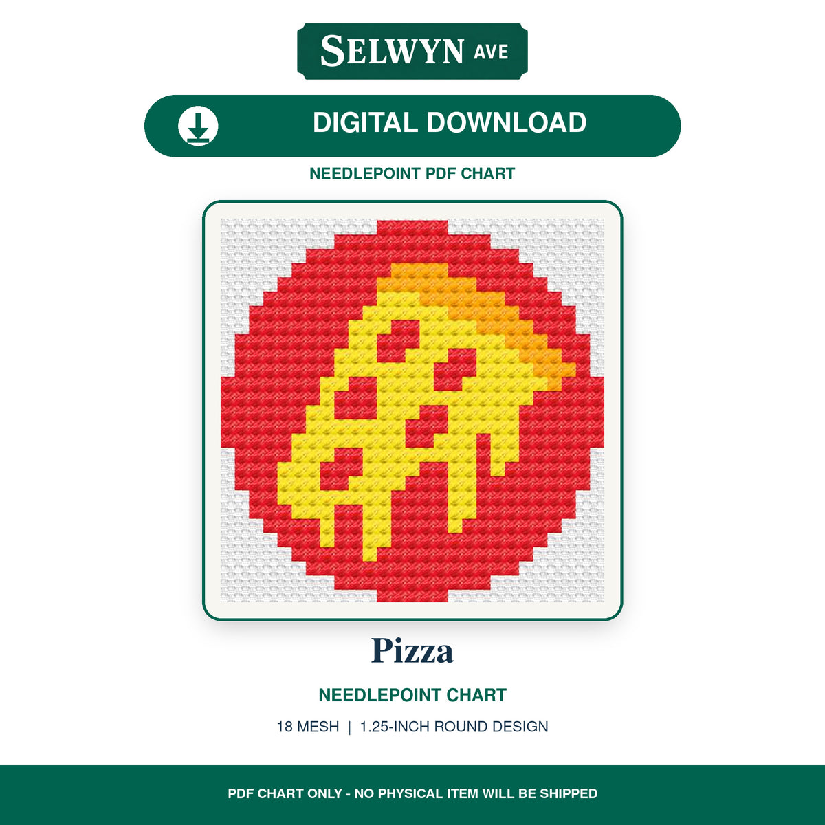 Pizza Digital Needlepoint Chart