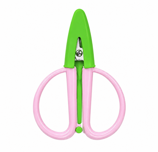 Palm Beach Pink & Green Super Snip Mini Thread Scissors with Silicone Sleeve