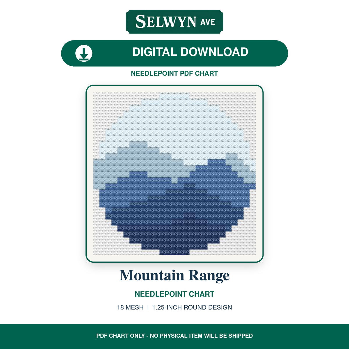 Mountain Range Digital Needlepoint Chart