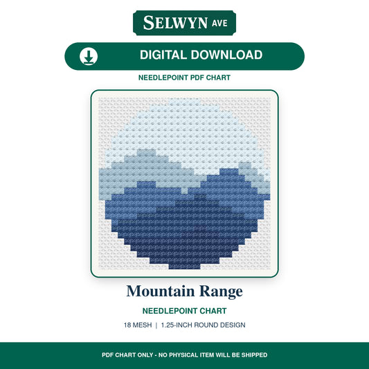 Mountain Range Digital Needlepoint Chart