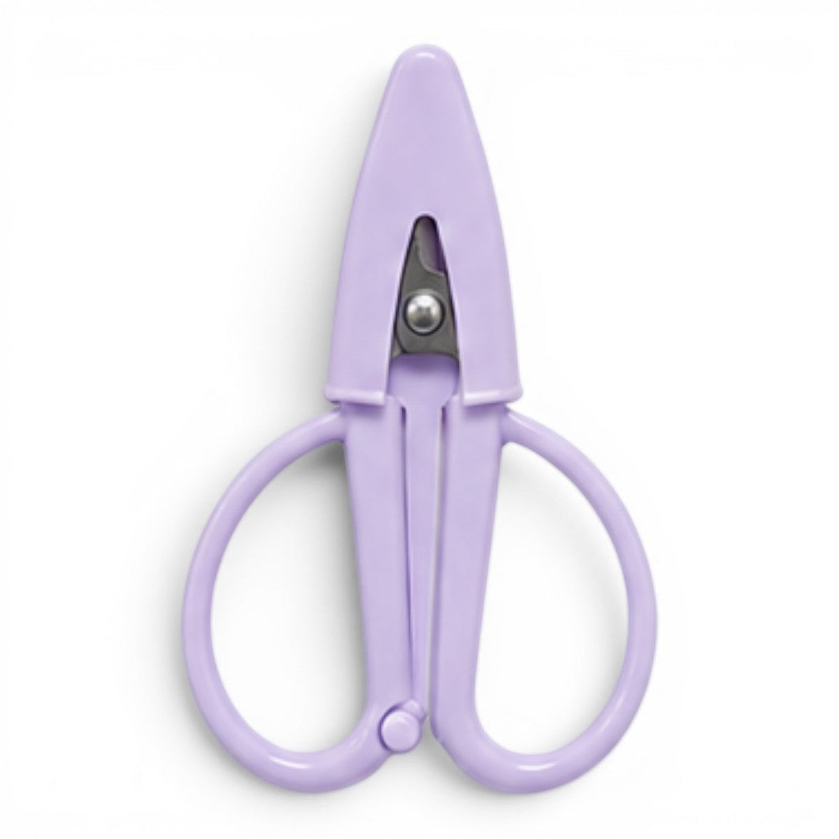 G&A Canvas Co lilac Super Snip mini thread scissors with stainless steel blades and protective silicone sleeve