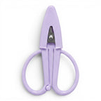 G&A Canvas Co Super Snip mini thread scissors in lilac with an integrated protective silicone sleeve.