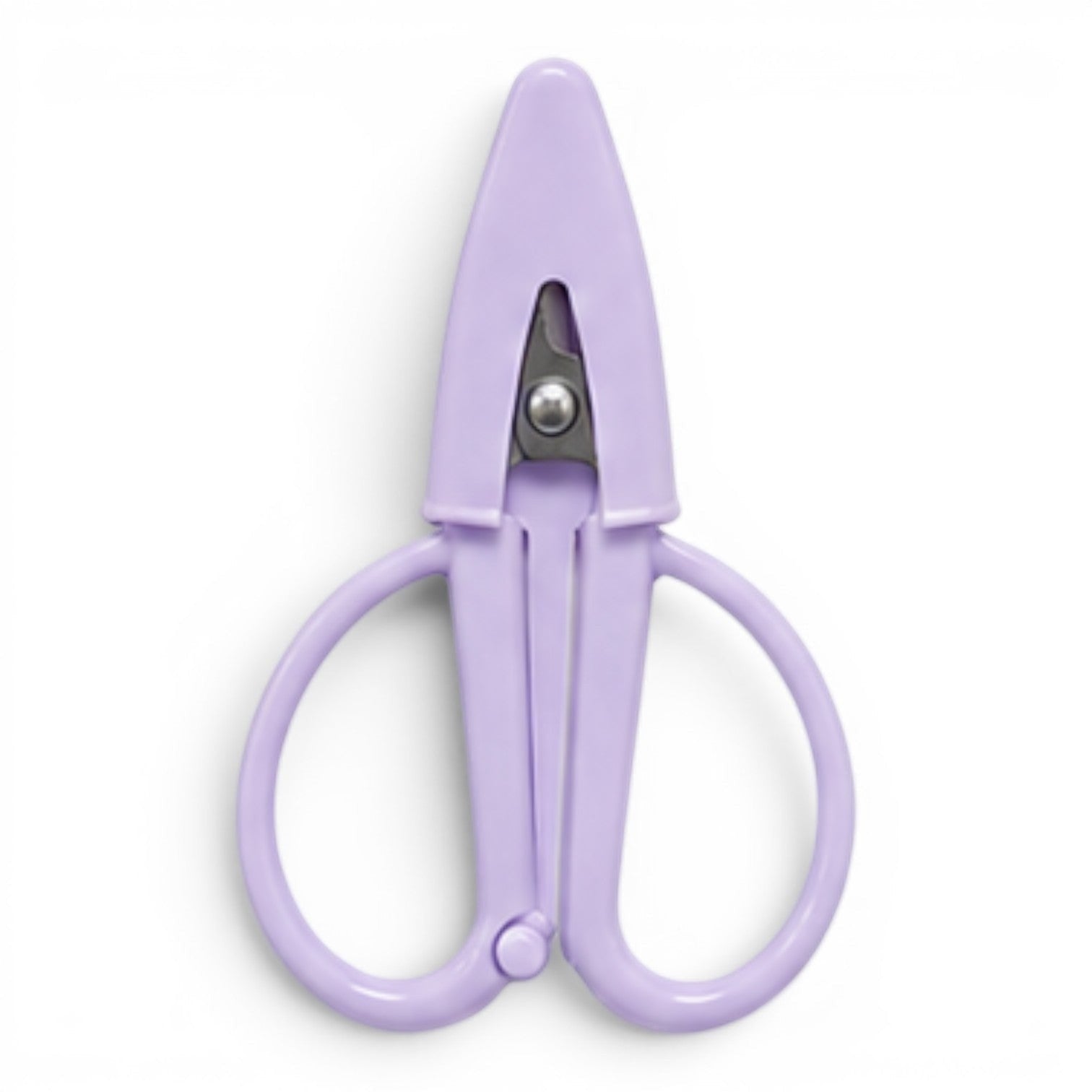 G&A Canvas Co lilac Super Snip mini thread scissors with stainless steel blades and protective silicone sleeve
