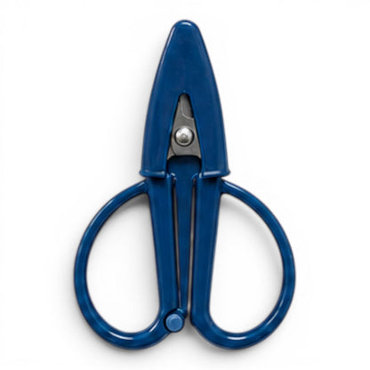 G&A Canvas Co Super Snip mini thread scissors in ink blue with integrated protective silicone sleeve