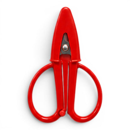 G&A Canvas Co red Super Snip mini thread scissors with integrated protective silicone sleeve and stainless blades