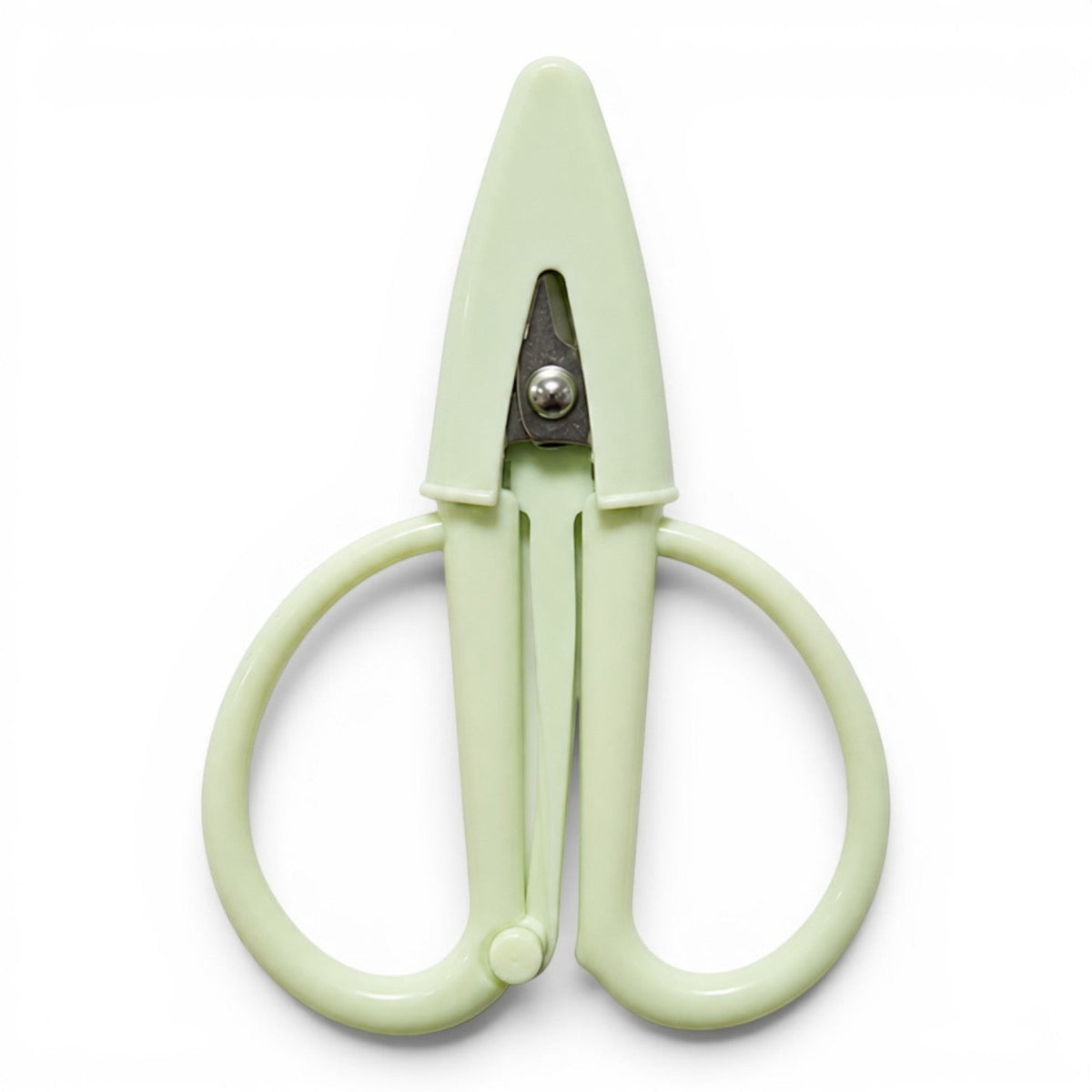 G&A Canvas Co sage green Super Snip mini thread scissors with stainless steel blades and protective silicone sleeve