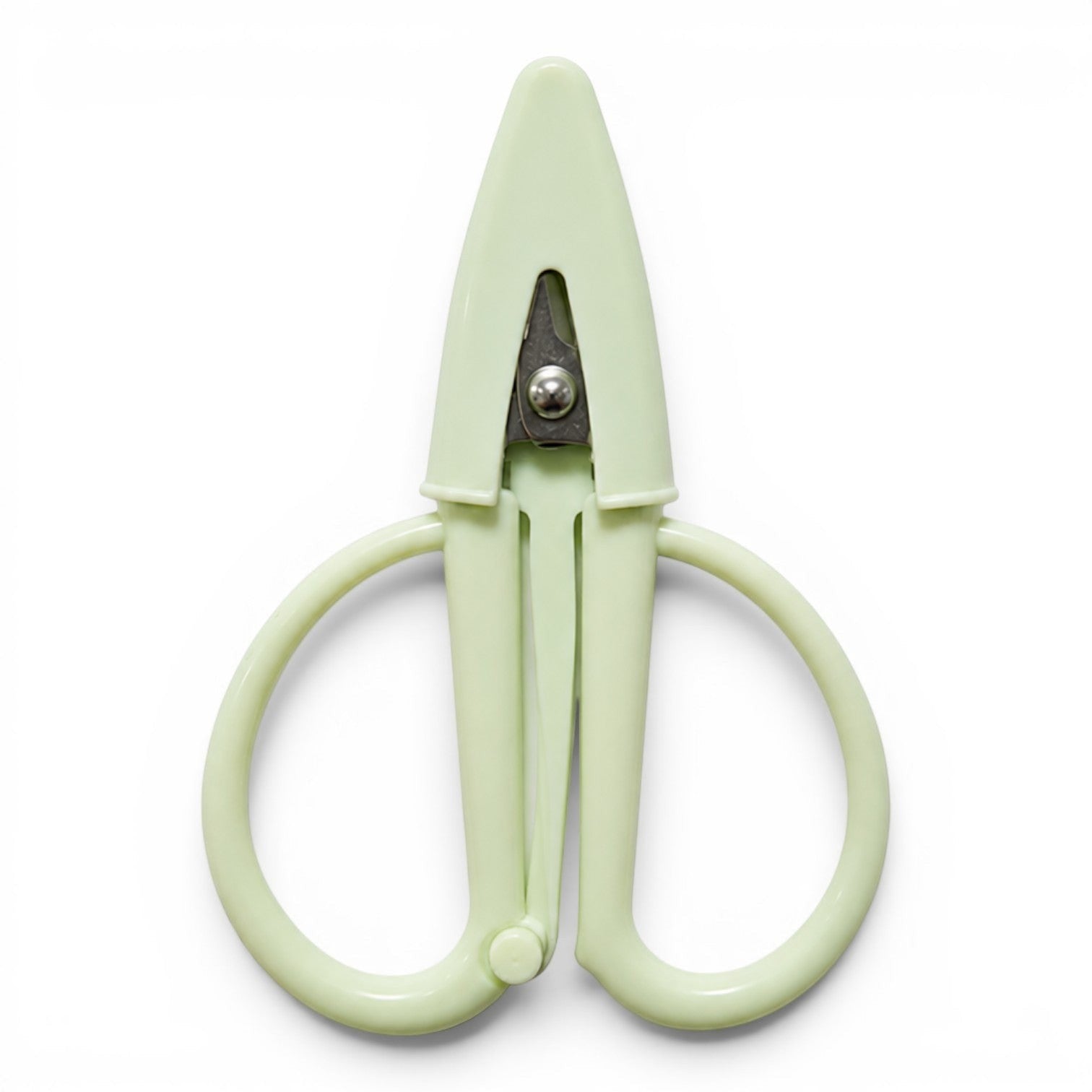 G&A Canvas Co sage green Super Snip mini thread scissors with integrated silicone protective sleeve